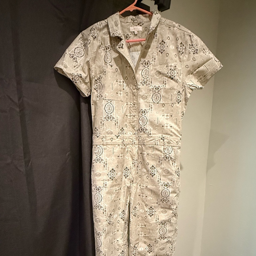 Roark Cream and Black Patterned Jumpsuit